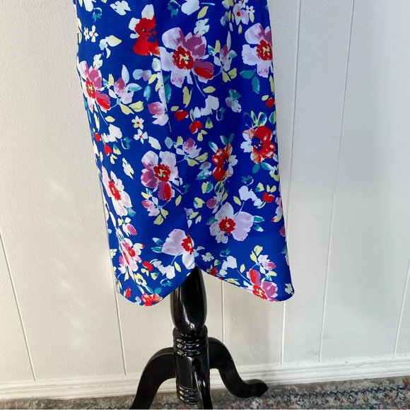 Yumi Kim Blue Floral Shift Dress Size Medium Exposed Zip Love Potion Mini #DR710 - Picture 8 of 15